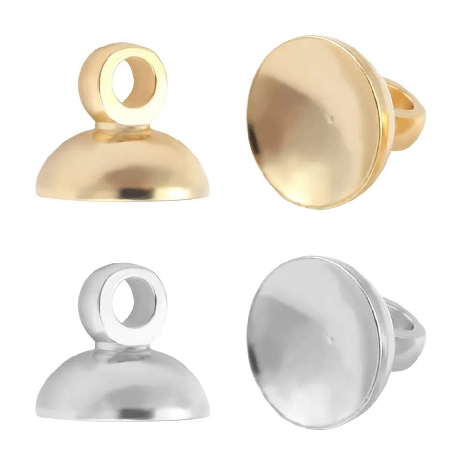 BENECREAT Bélières Coupelles Perles 5 mm Argent Doré x40