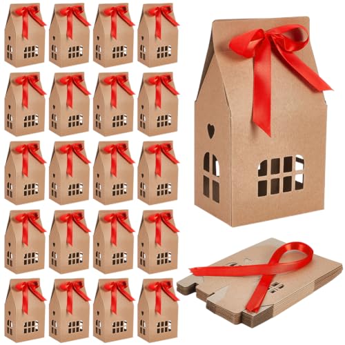 BENECREAT Boîtes Cadeau Maison Papier Kraft Marron 24 pcs