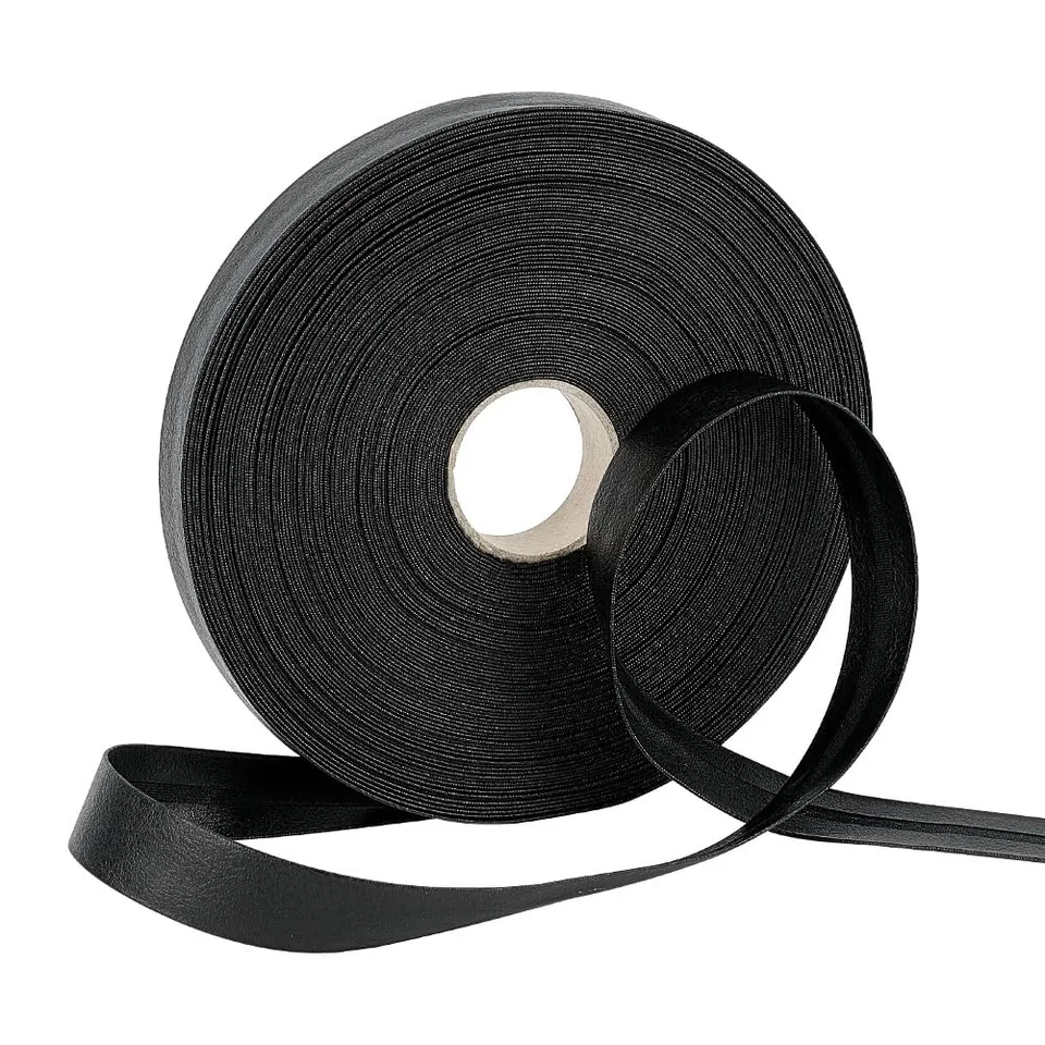BENECREAT Ruban Biais Simili Cuir Noir 21mm 23m