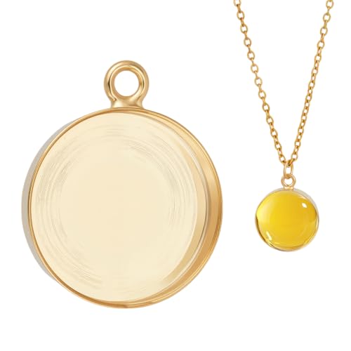 BENECREAT Pendentif Lunette Argent 925 Rond 16mm Nœud Blanc