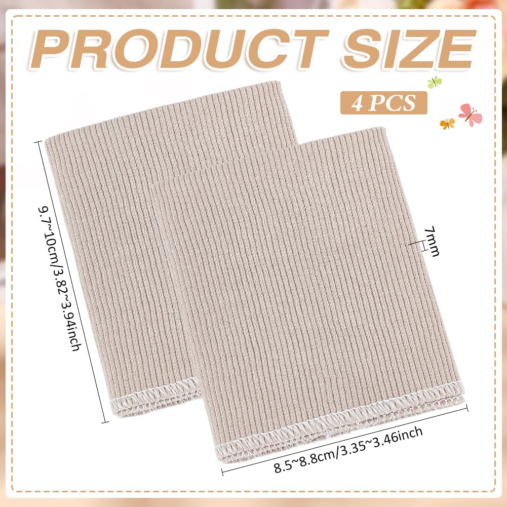 BENECREAT Manchettes Côtes Tricoté Polyester Mastic 4 pcs
