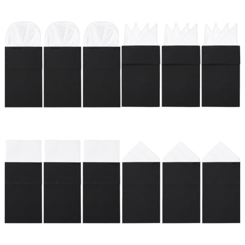 BENECREAT pochettes costume coton 18,5 cm lot de 12