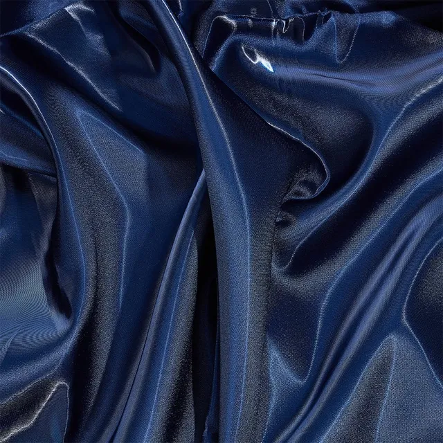 BENECREAT Tissu Satin Bleu Nuit 1,5x1,5m Polyester