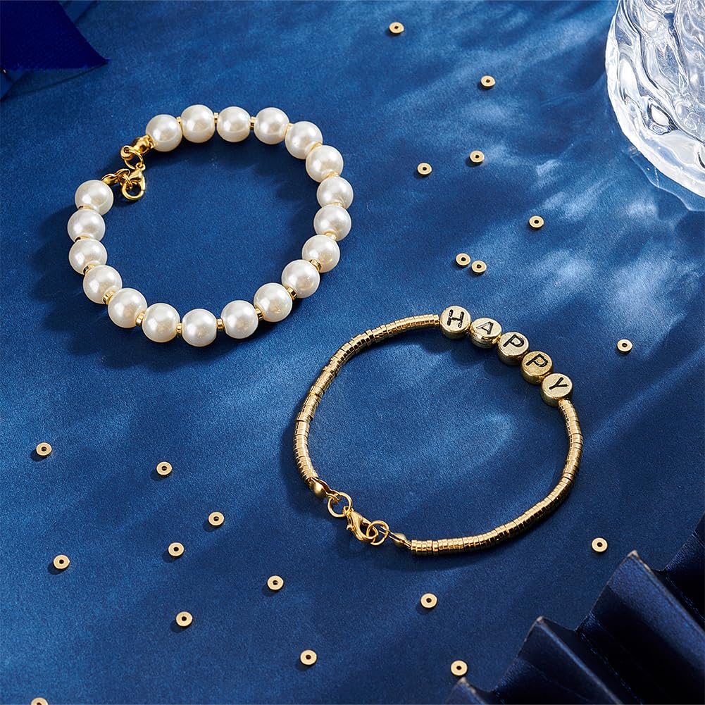 BENECREAT Perles Rondes Laiton Plaqué Or 18K 3 mm 200 Pcs