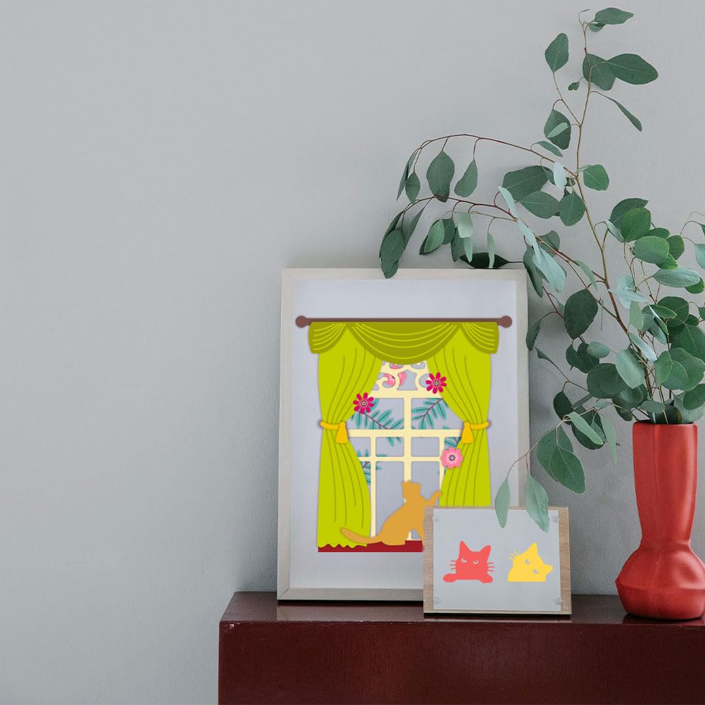 BENECREAT Chat Rideau Fenêtre die de découpe métal 10,8x16,7 cm