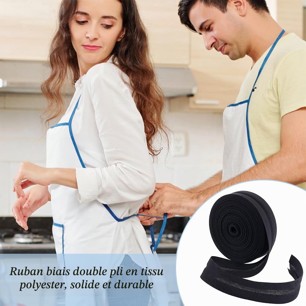 BENECREAT biais simple 20 mm noir 10 m polycoton
