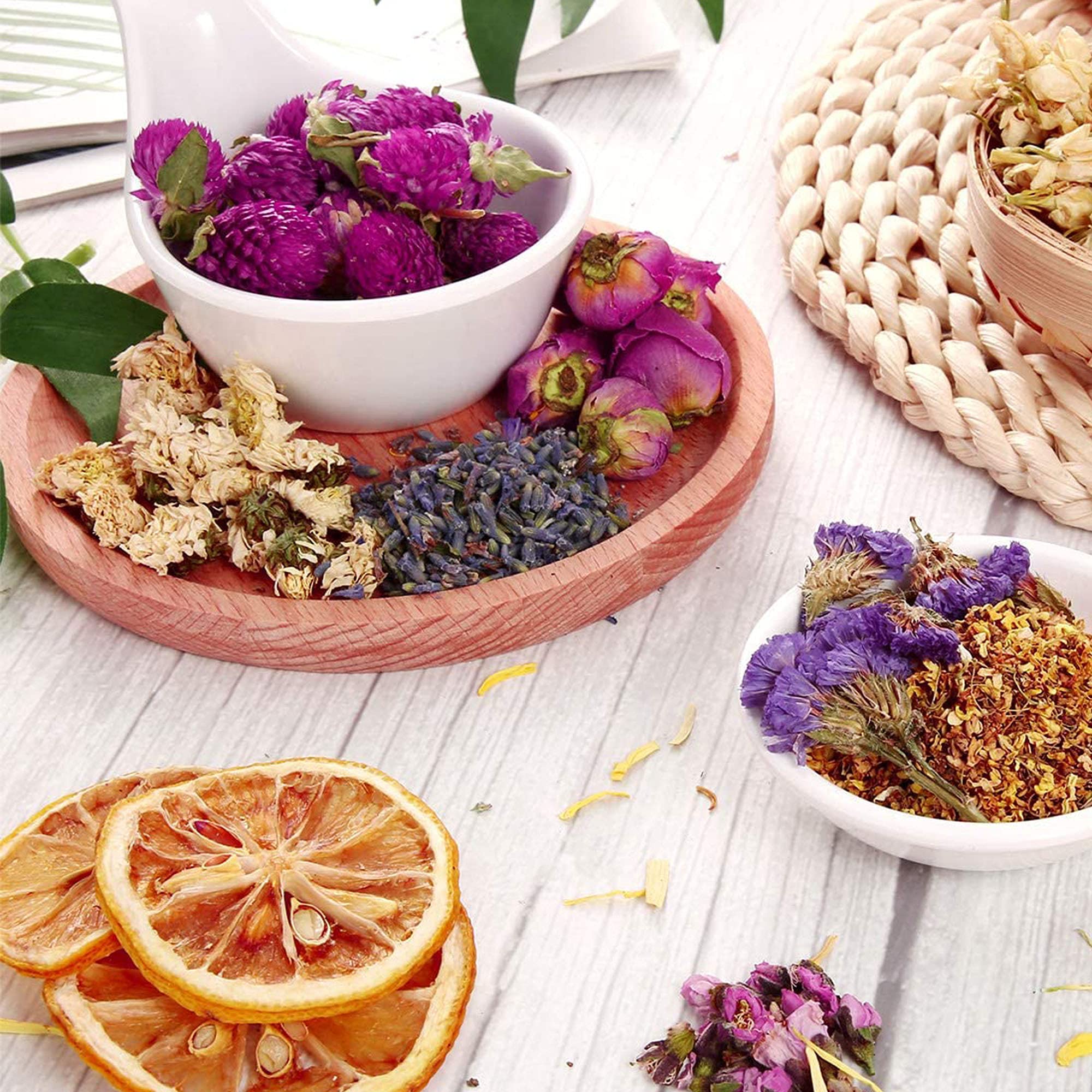 Cayway Fleurs Séchées Naturelles 18 Sachets Bougie Savon
