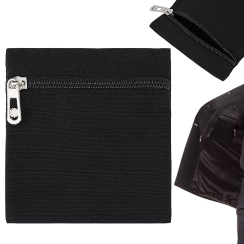 BENECREAT poches zip à coudre toile noire 12,5 cm lot 2