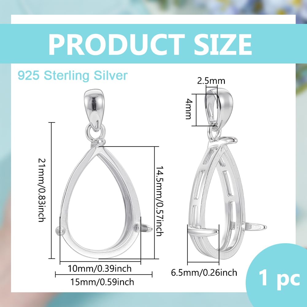 BENECREAT support pendentif goutte argent 925 10x14,5mm