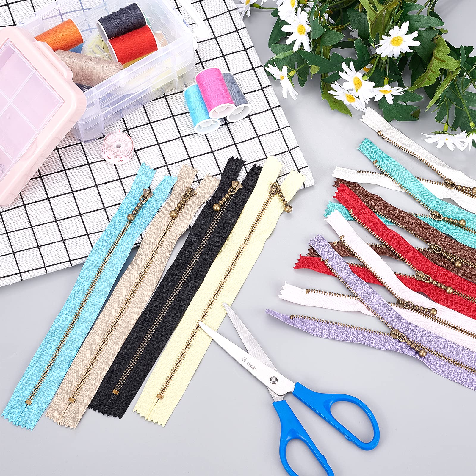 BENECREAT Fermeture Éclair Nylon 24cm 10 Couleurs x20
