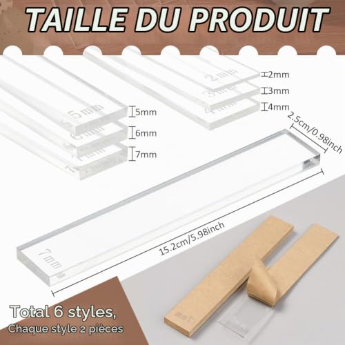BENECREAT guides profondeur argile polymère 12 pcs 6 tailles