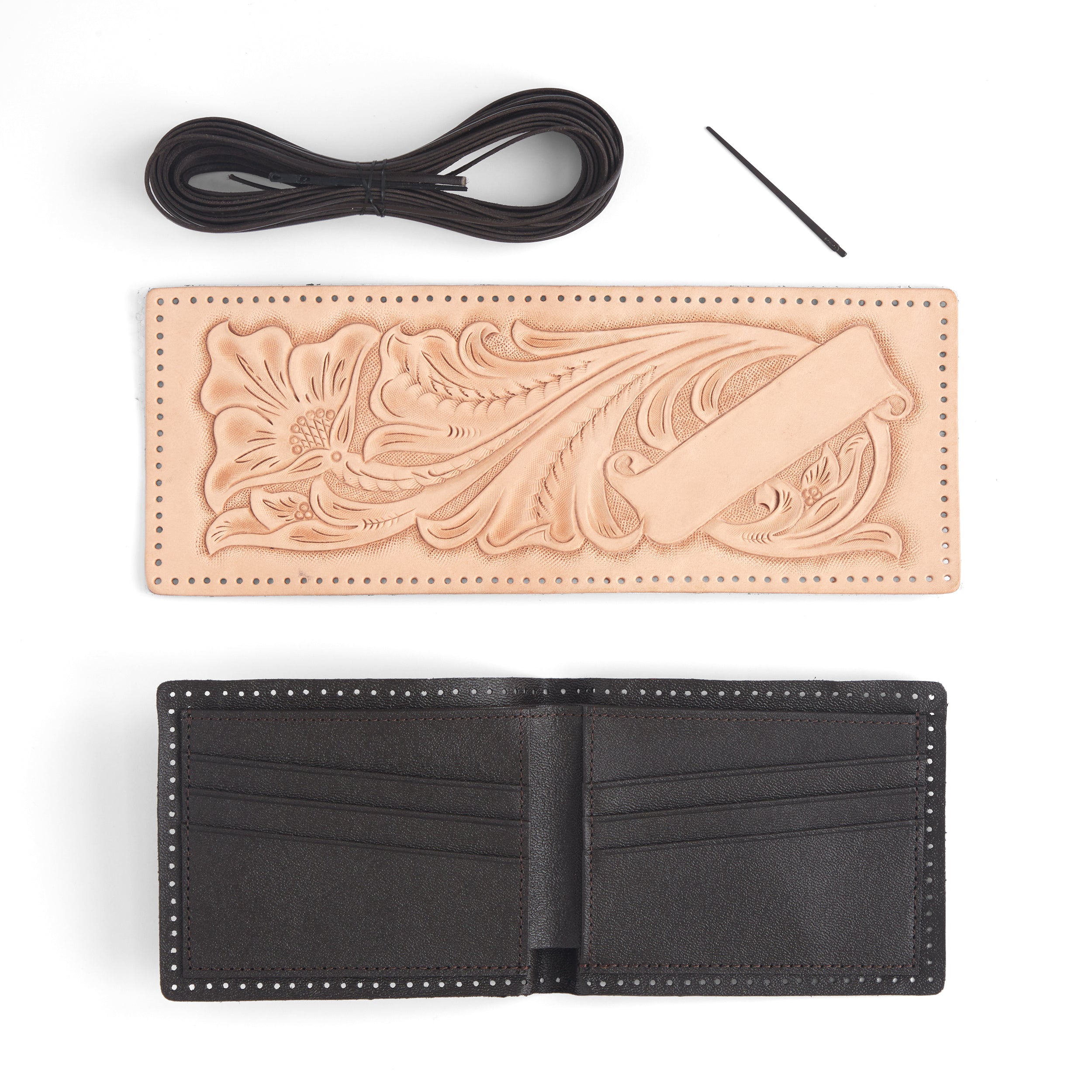Tandy Leather Premier kit portefeuille cuir à coudre naturel