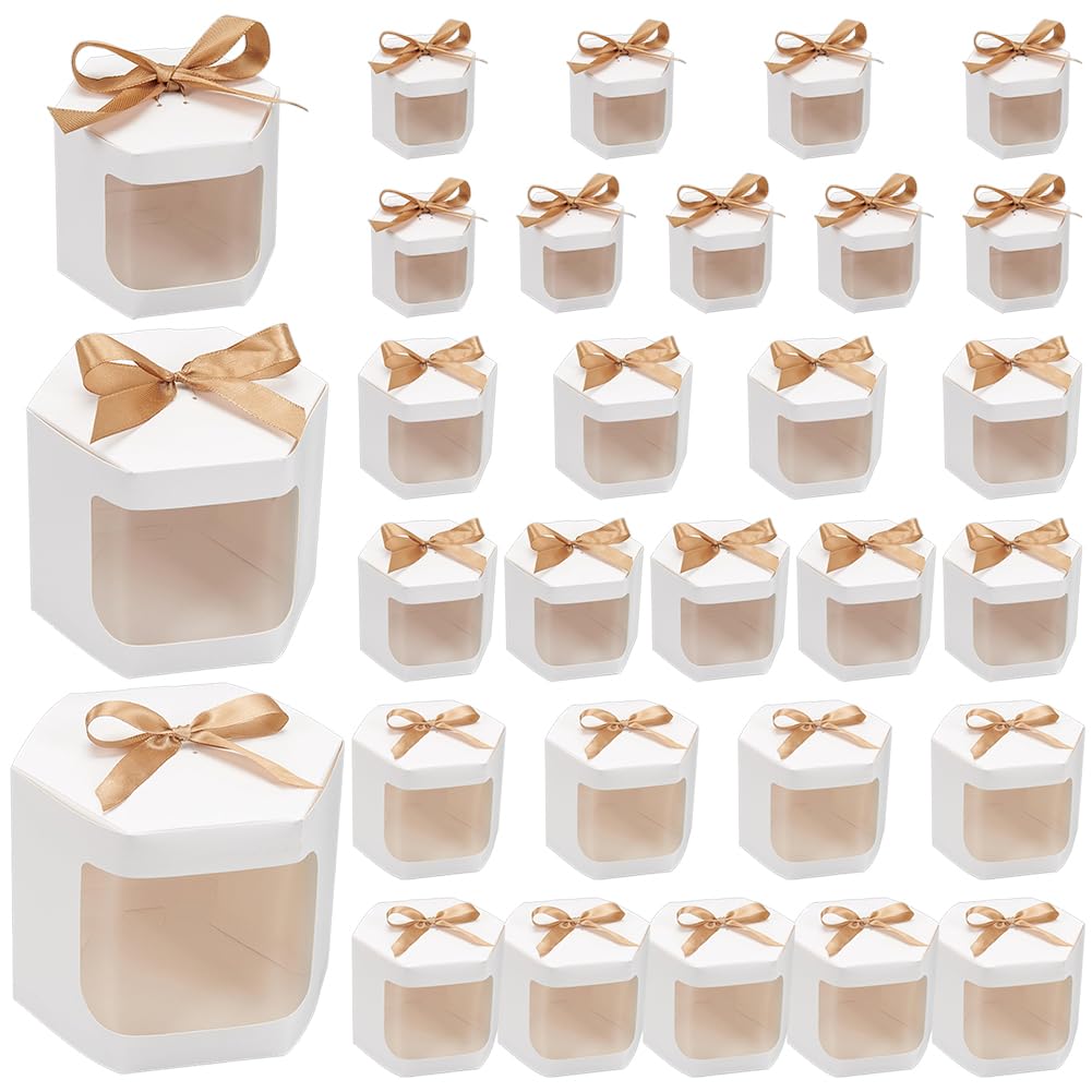 BENECREAT 30 boîtes pâtissières kraft tan hexagonales