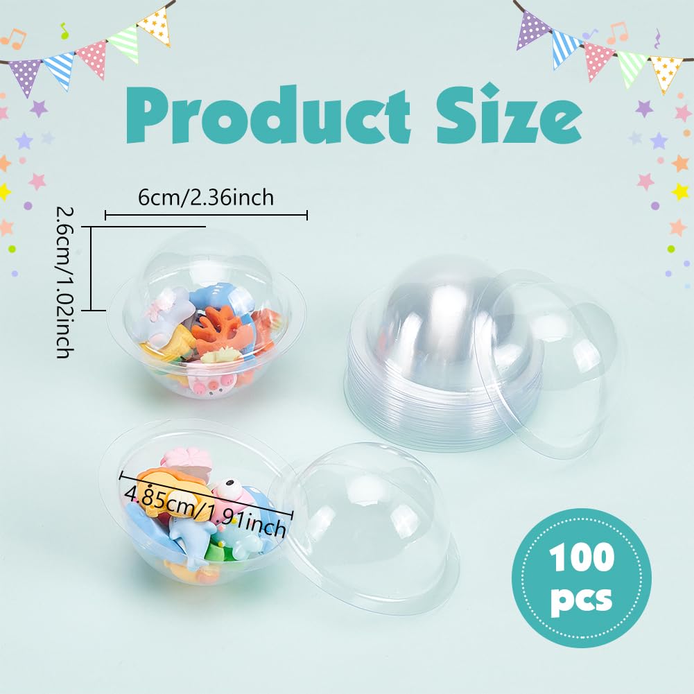 BENECREAT Dômes Plastique Transparent Shaker 60mm Lot 100