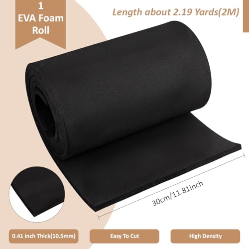 BENECREAT Rouleau Mousse EVA Noir 2 m x 30 cm 10,5 mm