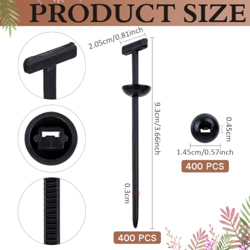 BENECREAT Collier Serrage Nylon Noir Boucle 93mm x400