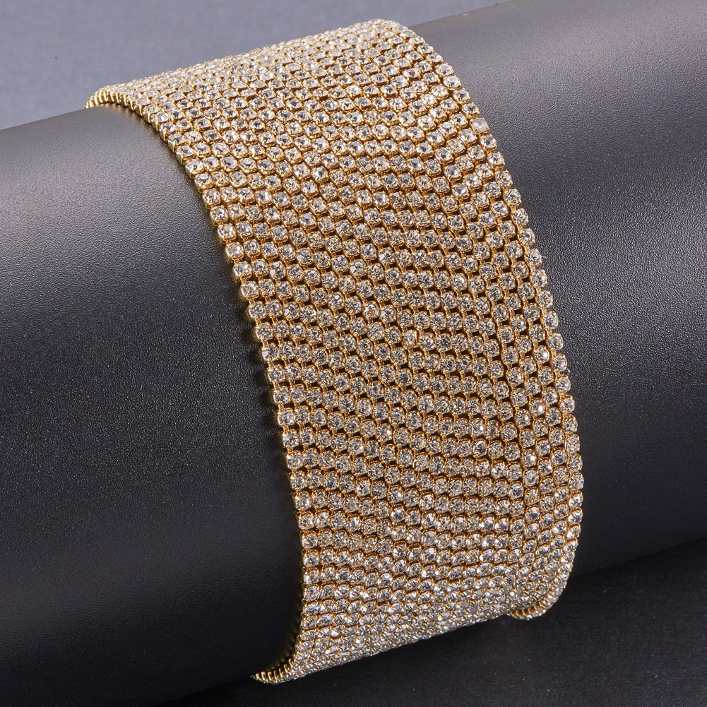 BENECREAT argent chaîne strass verre 2mm rouleau 9.14m