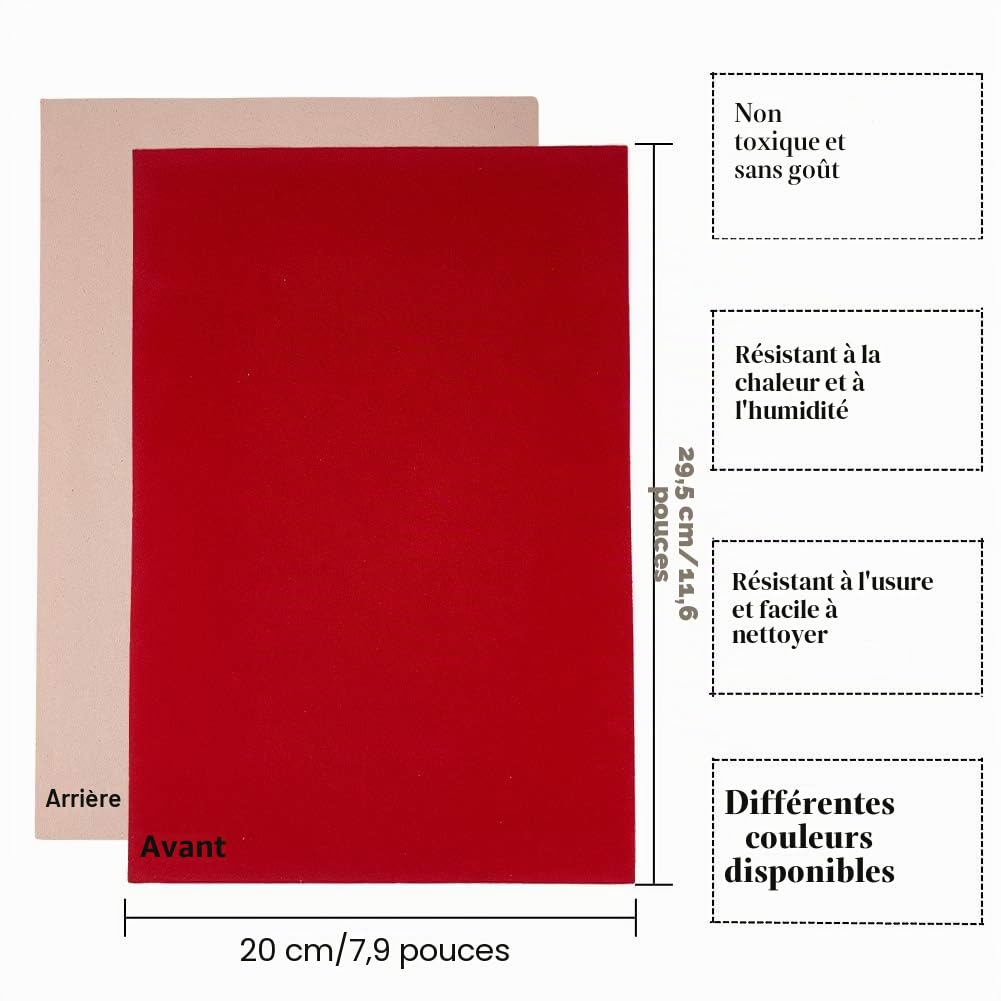 BENECREAT feuilles velours adhésives A4 19 couleurs