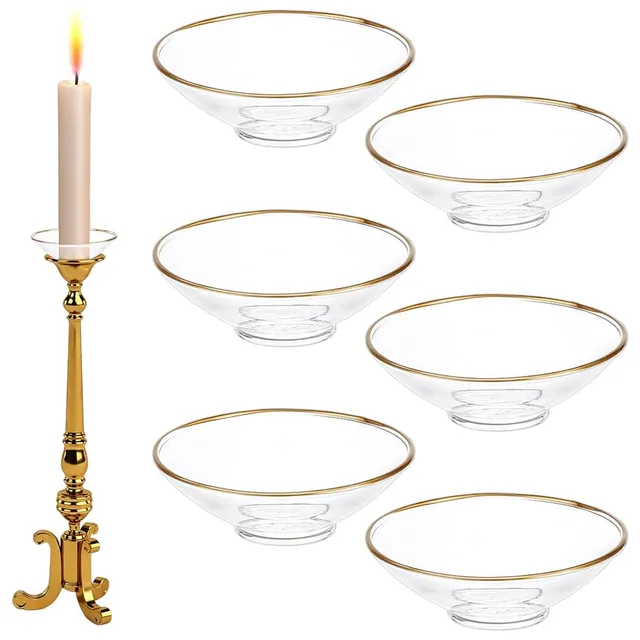 BENECREAT bobèche verre 70x22,5mm transparente 6pcs