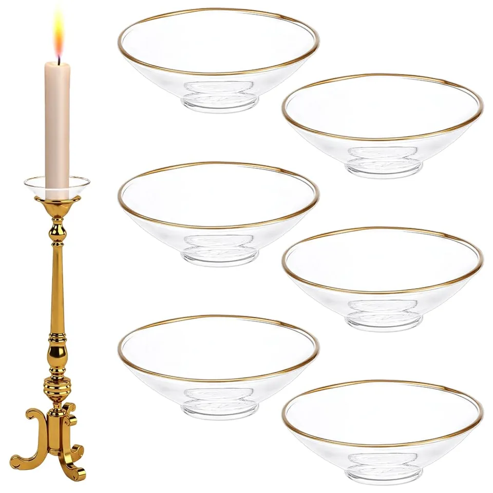BENECREAT bobèche verre 70x22,5mm transparente 6pcs