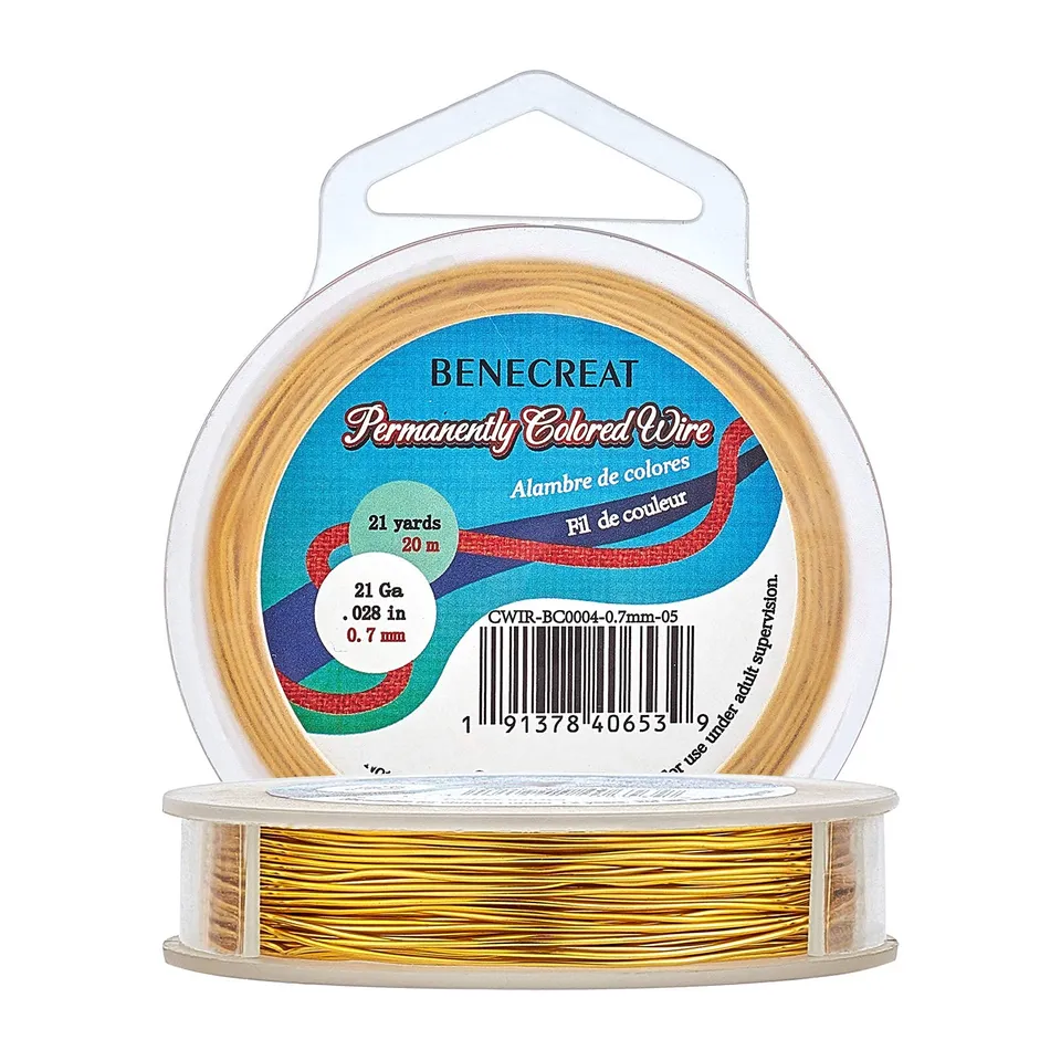 BENECREAT Fil Cuivre Doré Bijoux 0,7mm 20m Anti-ternissement