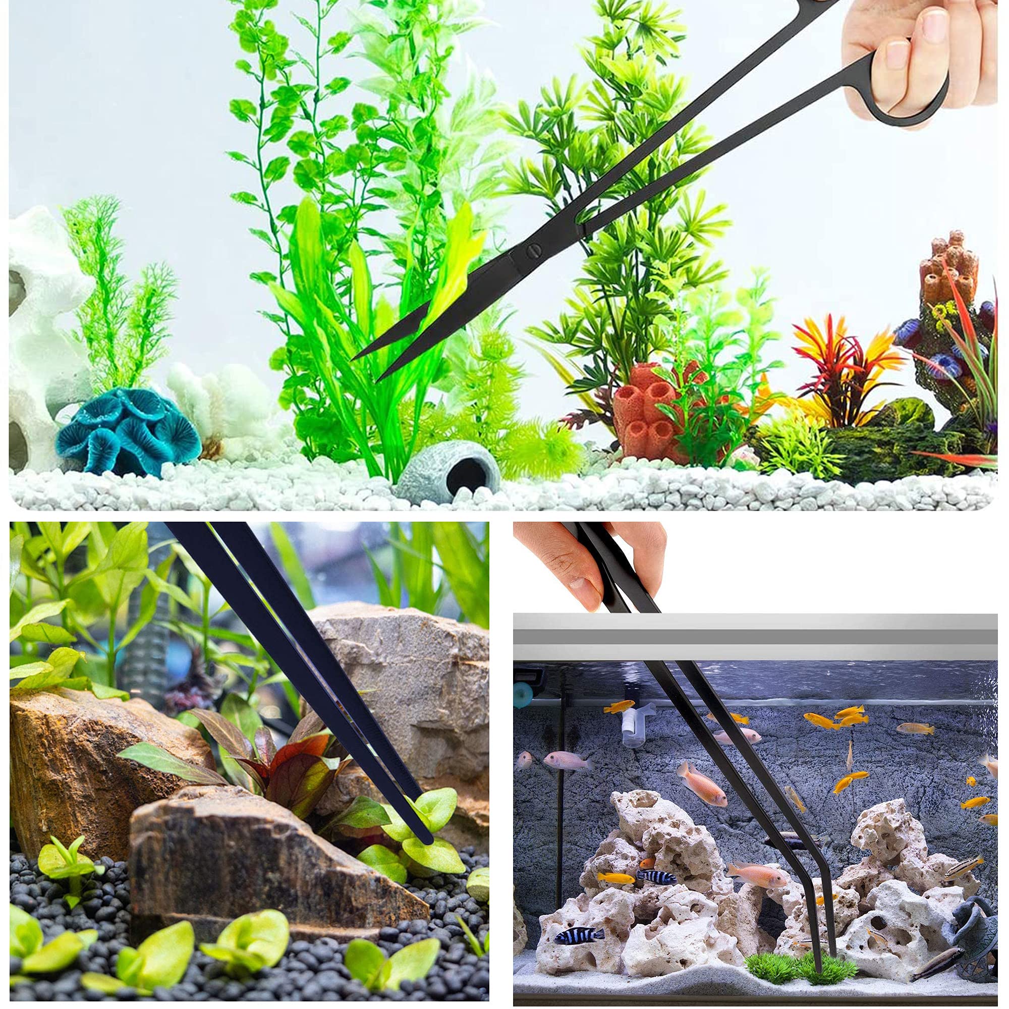 Cayway Kit Aquascaping Aquarium 7 en 1 Acier 27 cm