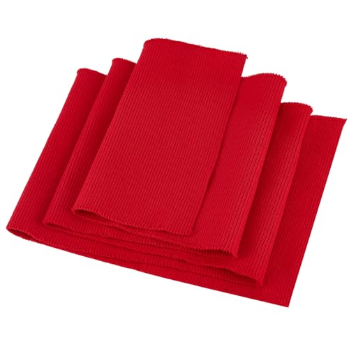 BENECREAT Tissu Côtelé Rouge Foncé 100x17,5 cm Polyester
