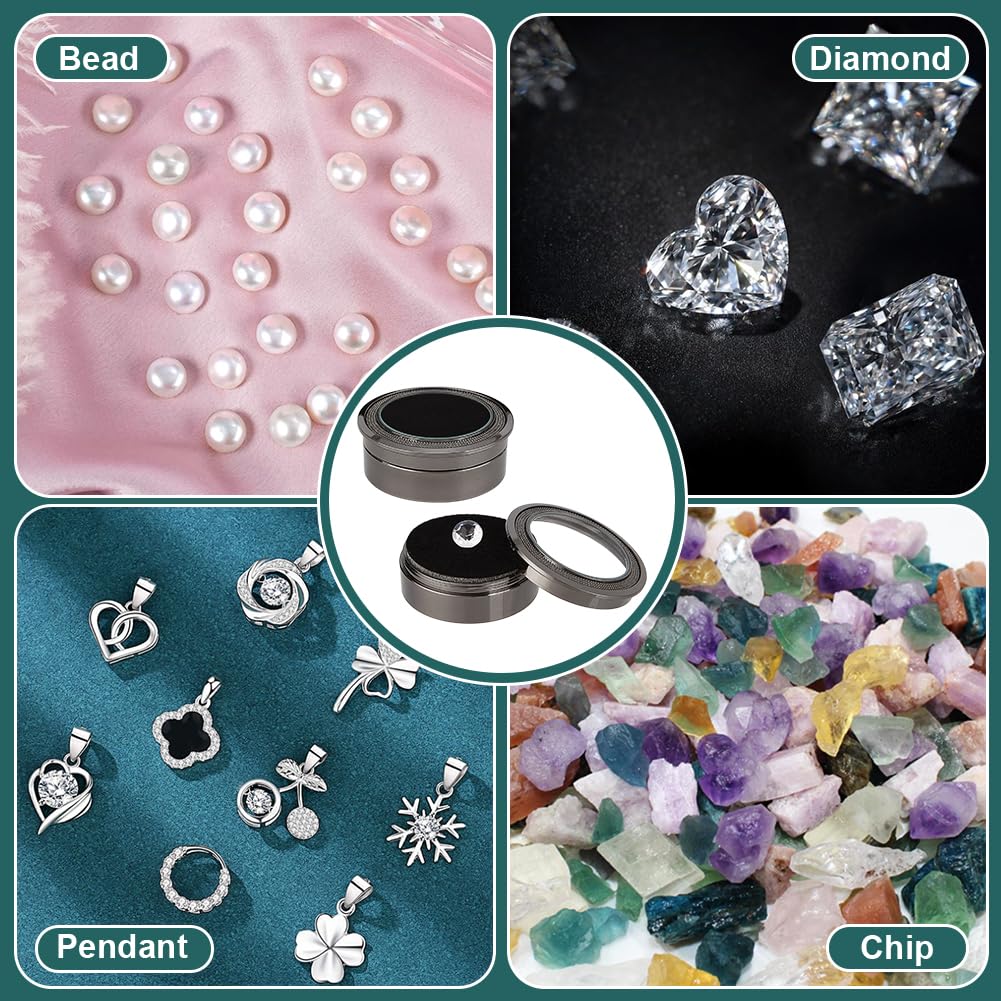BENECREAT Gunmetal coffret cadeau bijoux verre lot de 2