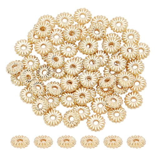 BENECREAT perles marguerite dorées 14K 4mm 100 pcs