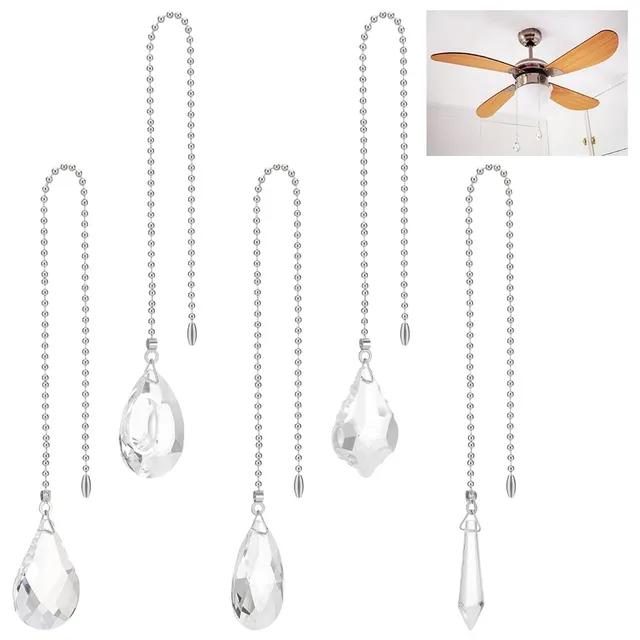 BENECREAT chaînette ventilateur plafond cristal lot de 5
