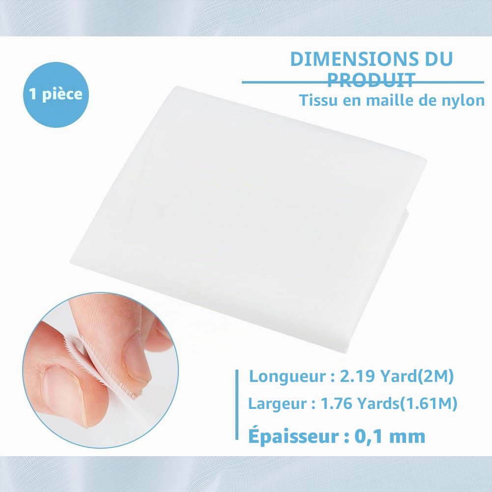 BENECREAT Tissu Crinoline Blanc 1,6x2m organza rigide