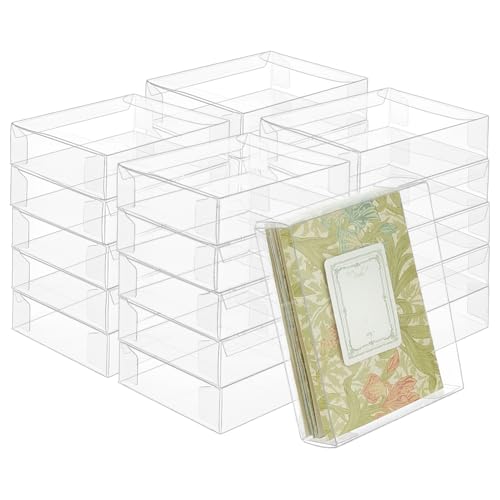 BENECREAT boîte cadeau transparente PVC 18x10x2,5 cm lot de 30