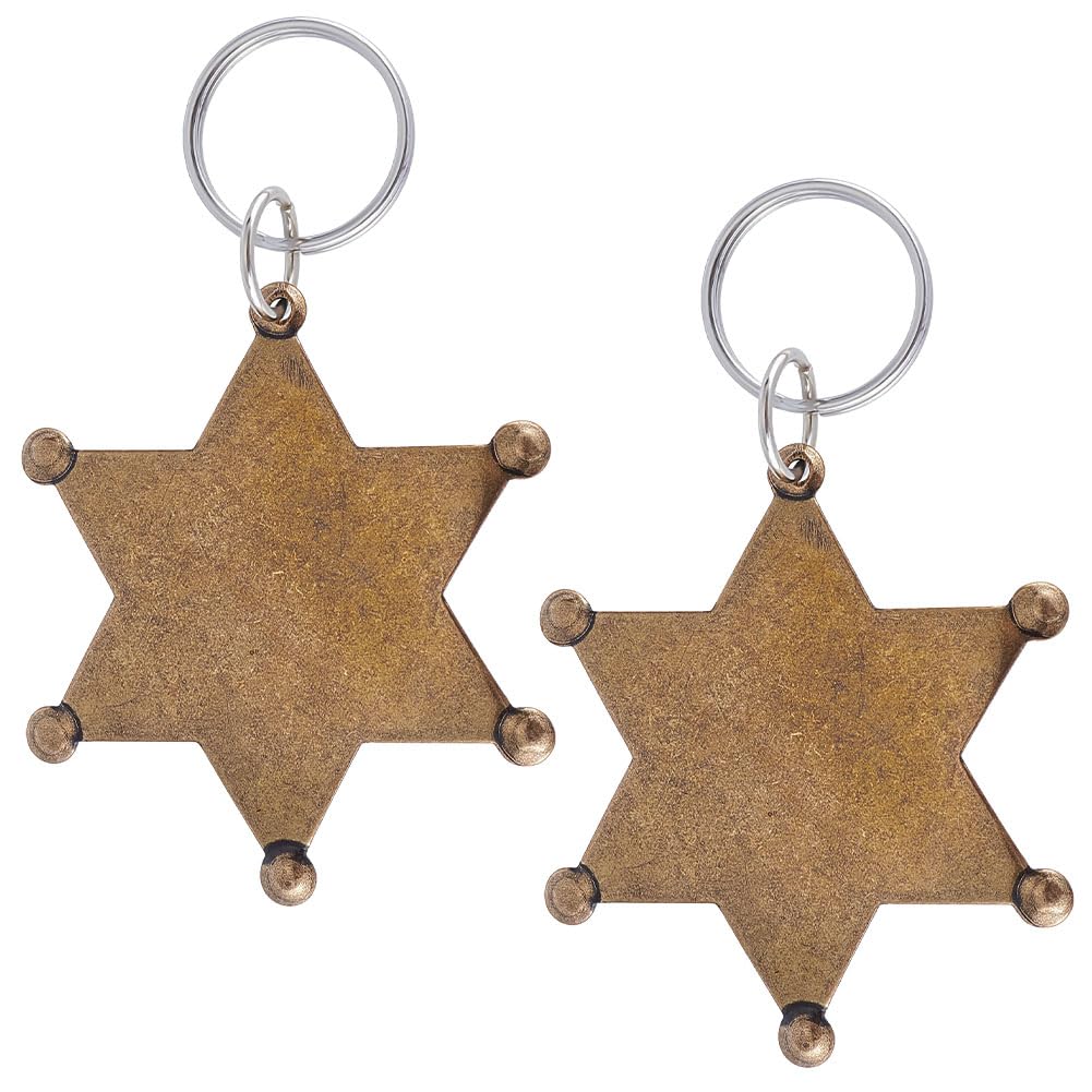 BENECREAT Badge shérif doré étoile 97mm lot de 2