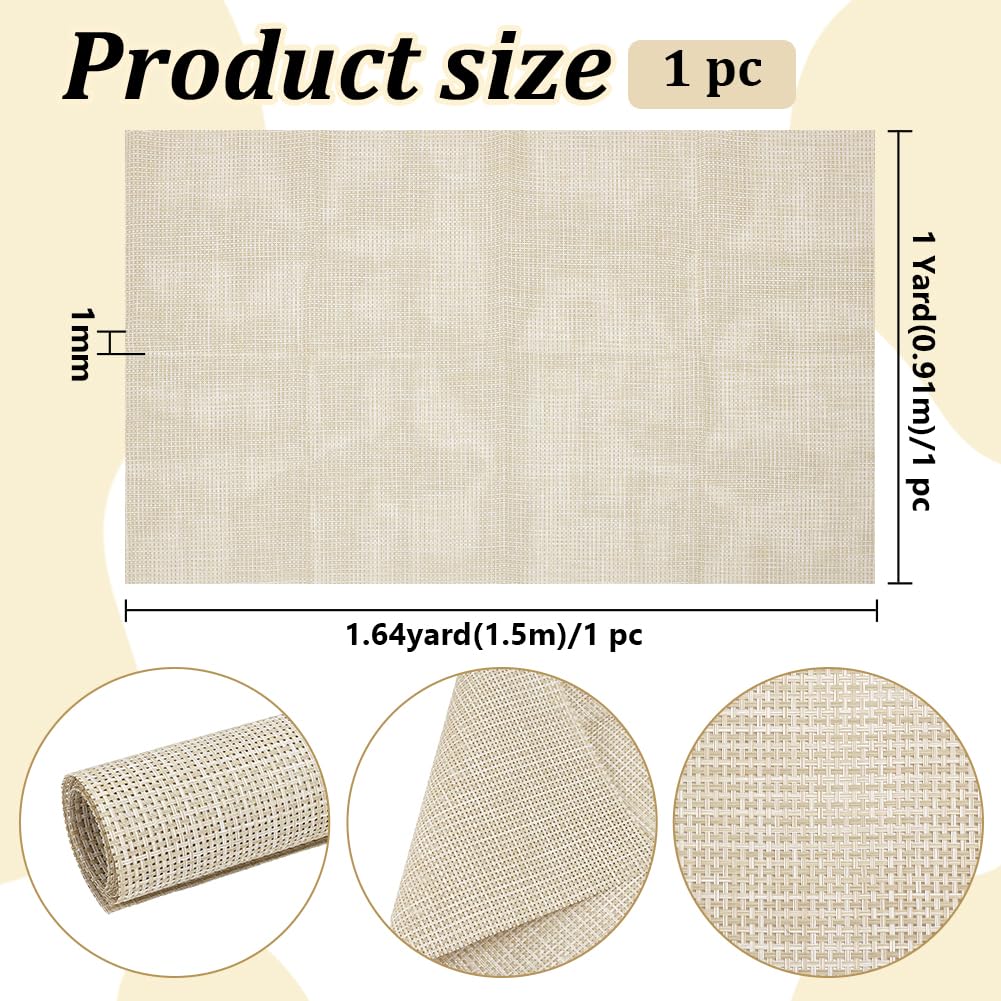 BENECREAT Tissu Maille Vinyl Tressé Beige 0,9x1,5m Extérieur