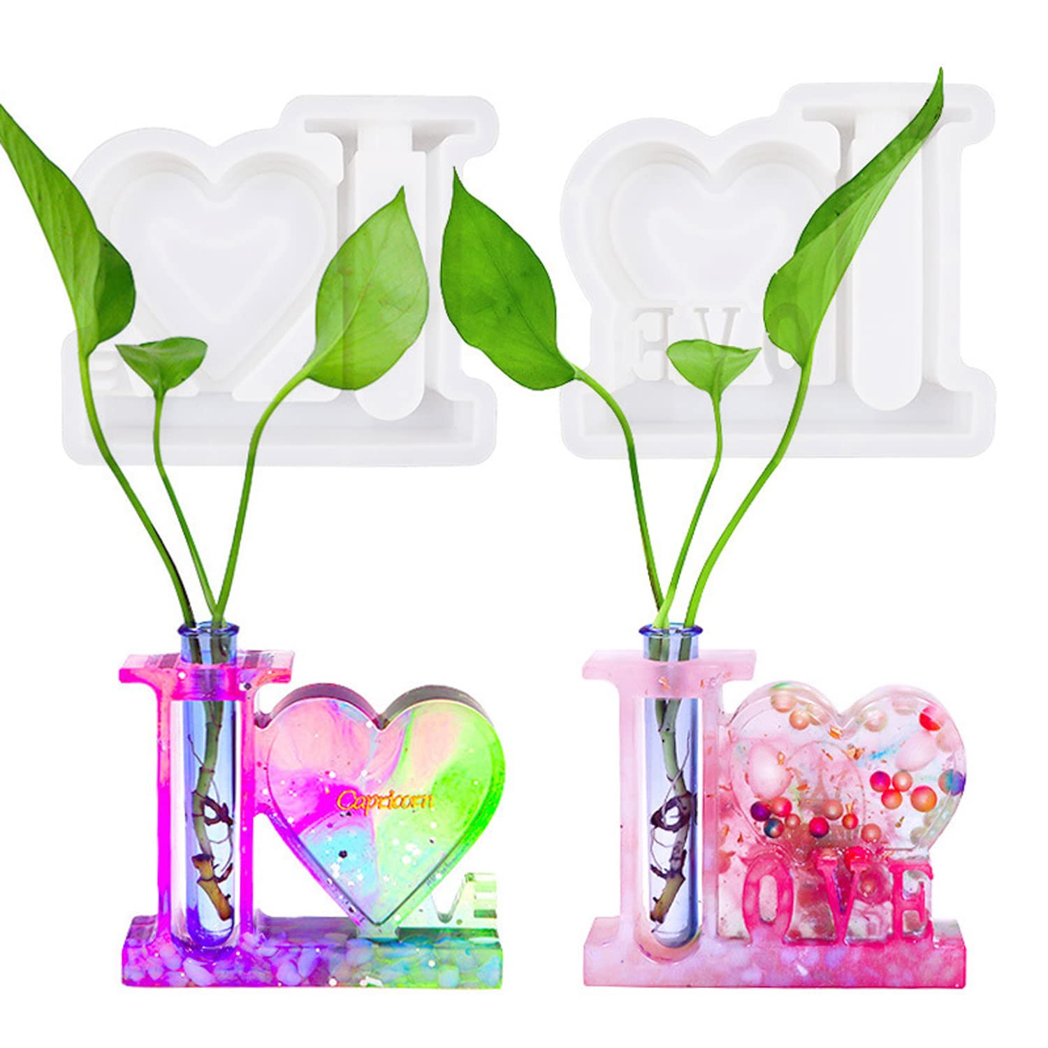 Cayway Moule Résine Vase Cadre Photo 13,6 cm + 3 Tubes