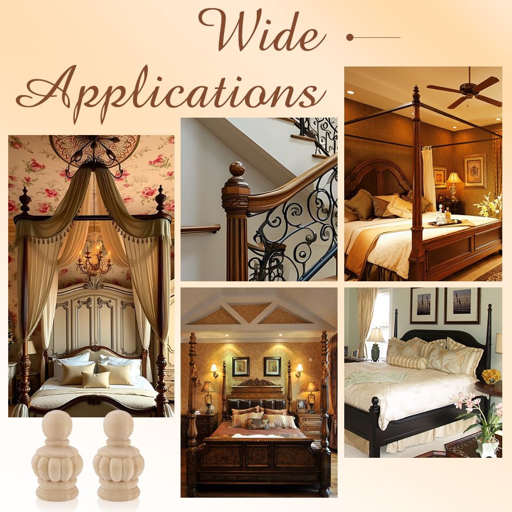 BENECREAT Embouts poteau bois hêtre 130x78,5mm lot 4 brut