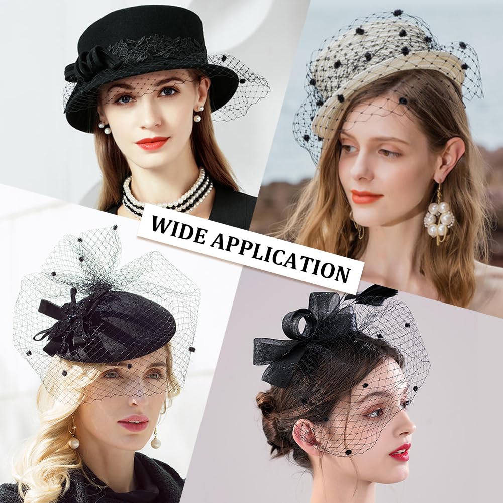 BENECREAT voilette chapeau organza noir 45cm x 2m mariage