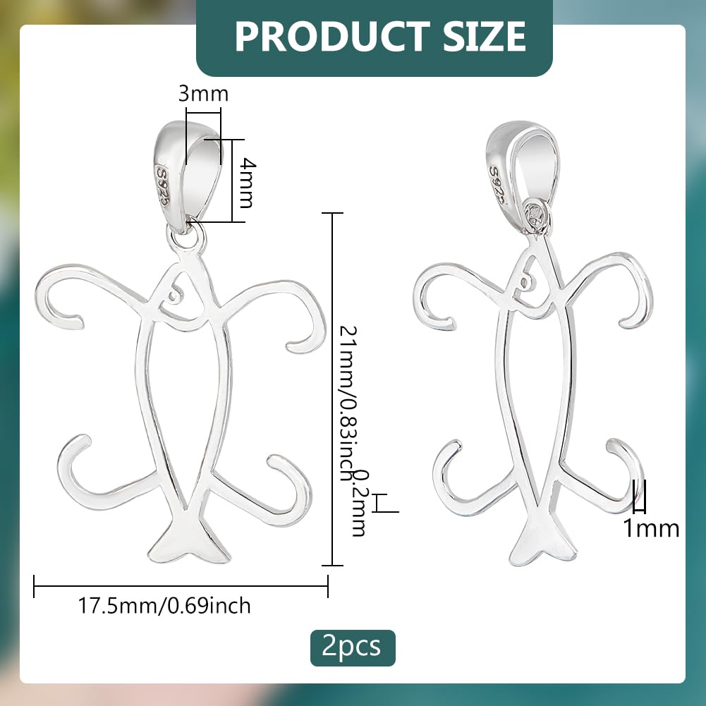 BENECREAT base pendentif poisson argent 925 lot 2
