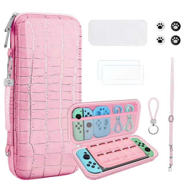 JYPS 10 en 1 Pochette Transport Switch OLED rangement 10 accessoires