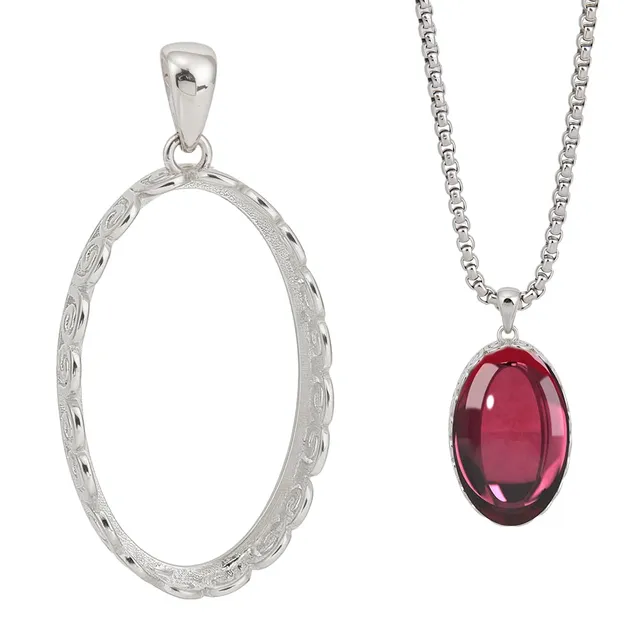 BENECREAT Support Pendentif Argent 925 Couronne Ovale 23x14mm
