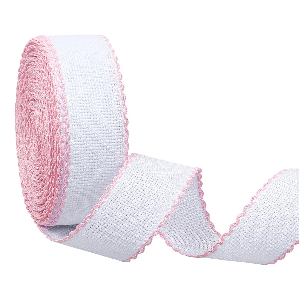 BENECREAT Bande Aïda Point de Croix Blanc Antique 3,5cm 13,5m
