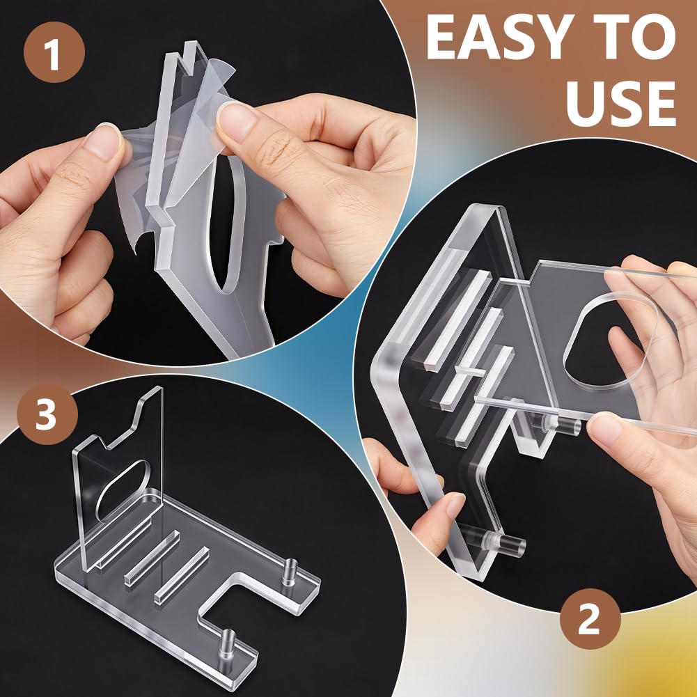 BENECREAT Support Chevalet Acrylique Transparent Réglable 17x11,6cm