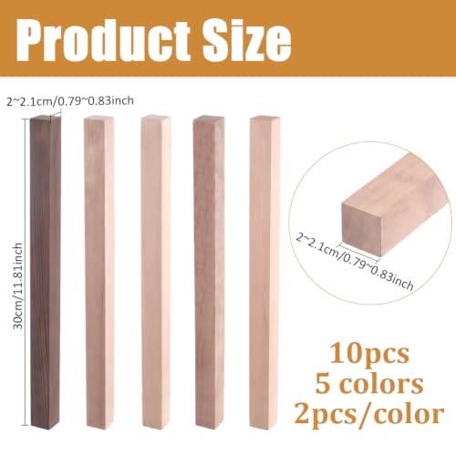 BENECREAT tasseaux bois exotique 300mm x10 5 couleurs