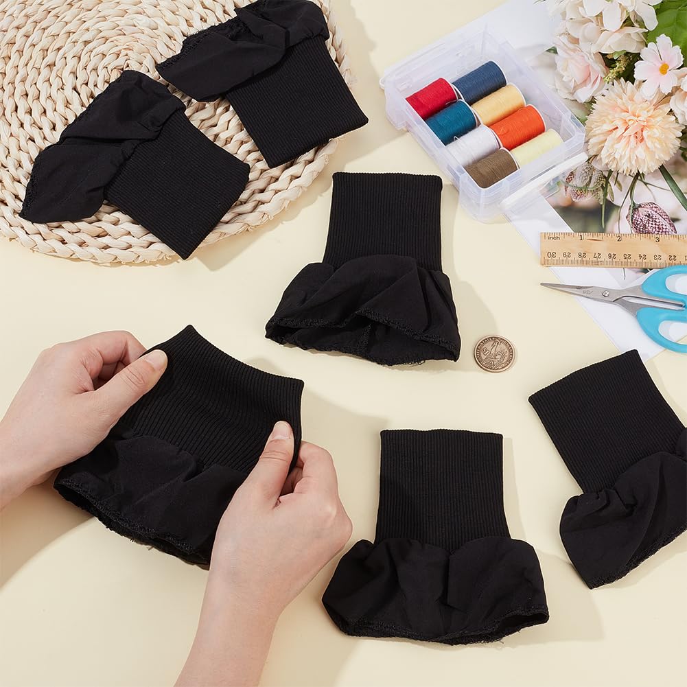 BENECREAT Manchettes Côtelées Noires 3 Paires Polyester