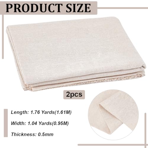 BENECREAT Toile Lin Poterie Beige 2 Pcs 161 cm