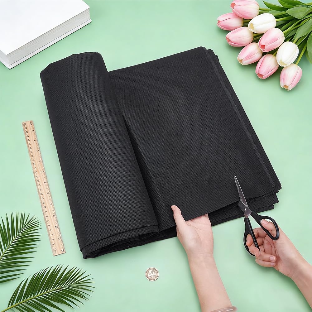 BENECREAT Tissu Housse Poussière Cambric Noir Non-tissé 1,6x5m