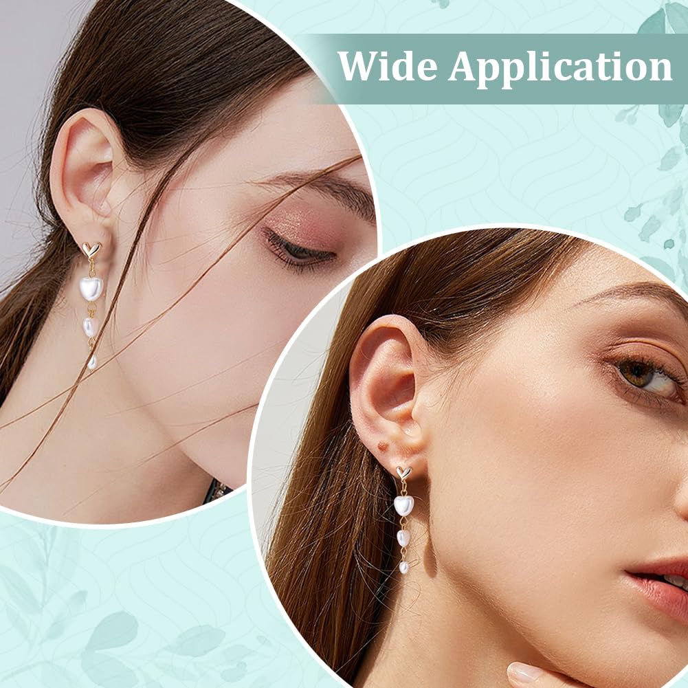 BENECREAT Boucles Oreilles Tige Cœur Doré 9x8,5mm 4 Paires