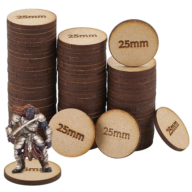 BENECREAT Rond MDF 25,5mm Disque Bois Brut Lot de 80