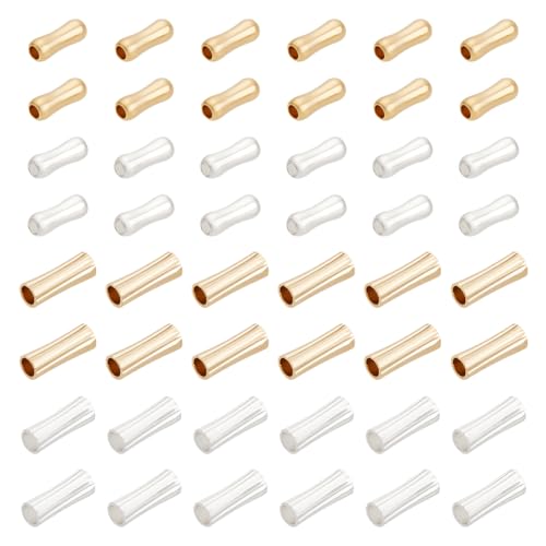 BENECREAT Tubes perles espaceur laiton 48 pcs doré argenté