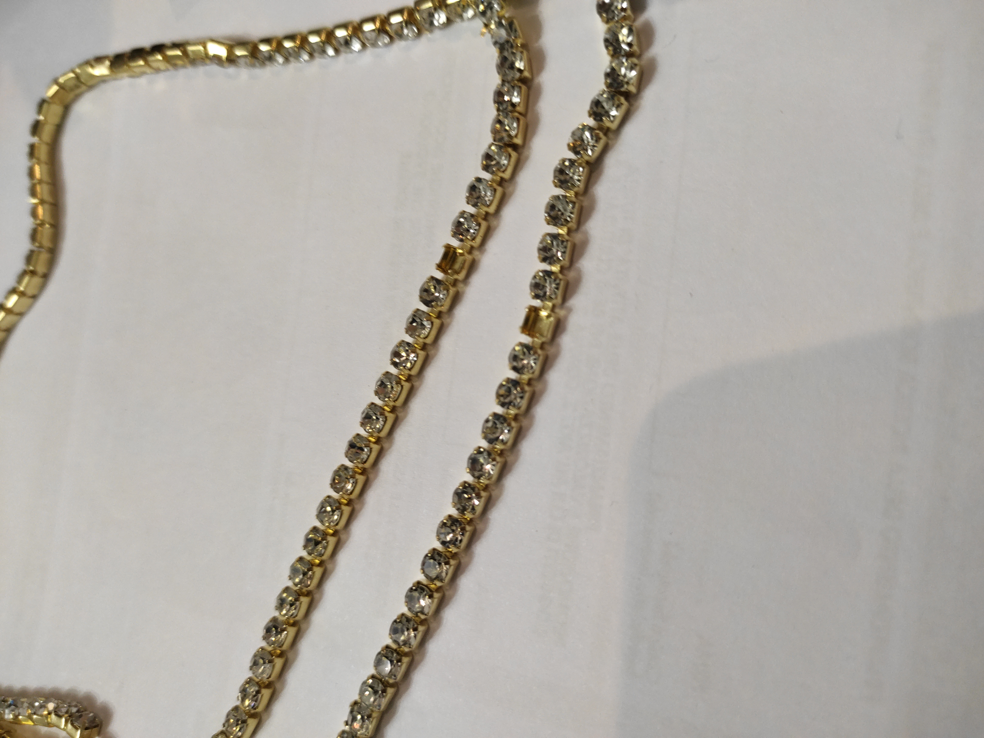 BENECREAT Chaîne Strass Cristal 4mm 2x9,14m Argent et Or
